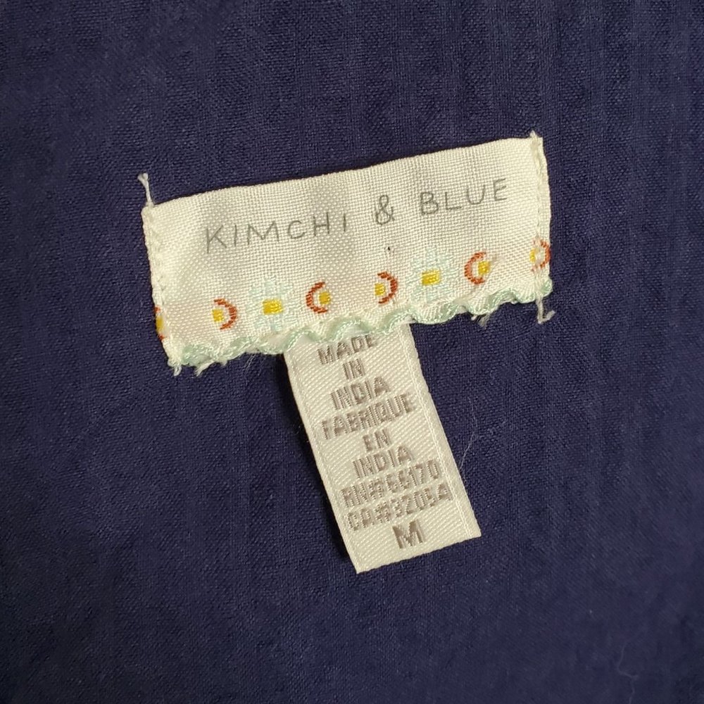 UO Kimchi Blue Size M Dress Seersucker Cotton Faux Wrap Ruffle Bow Sleeveless - Picture 6 of 6